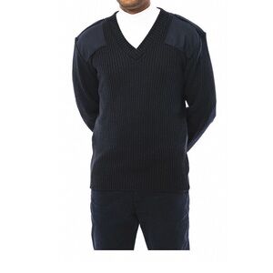 CobMex dark navy Commando ribbed knit military / uniform sweater Size Large
